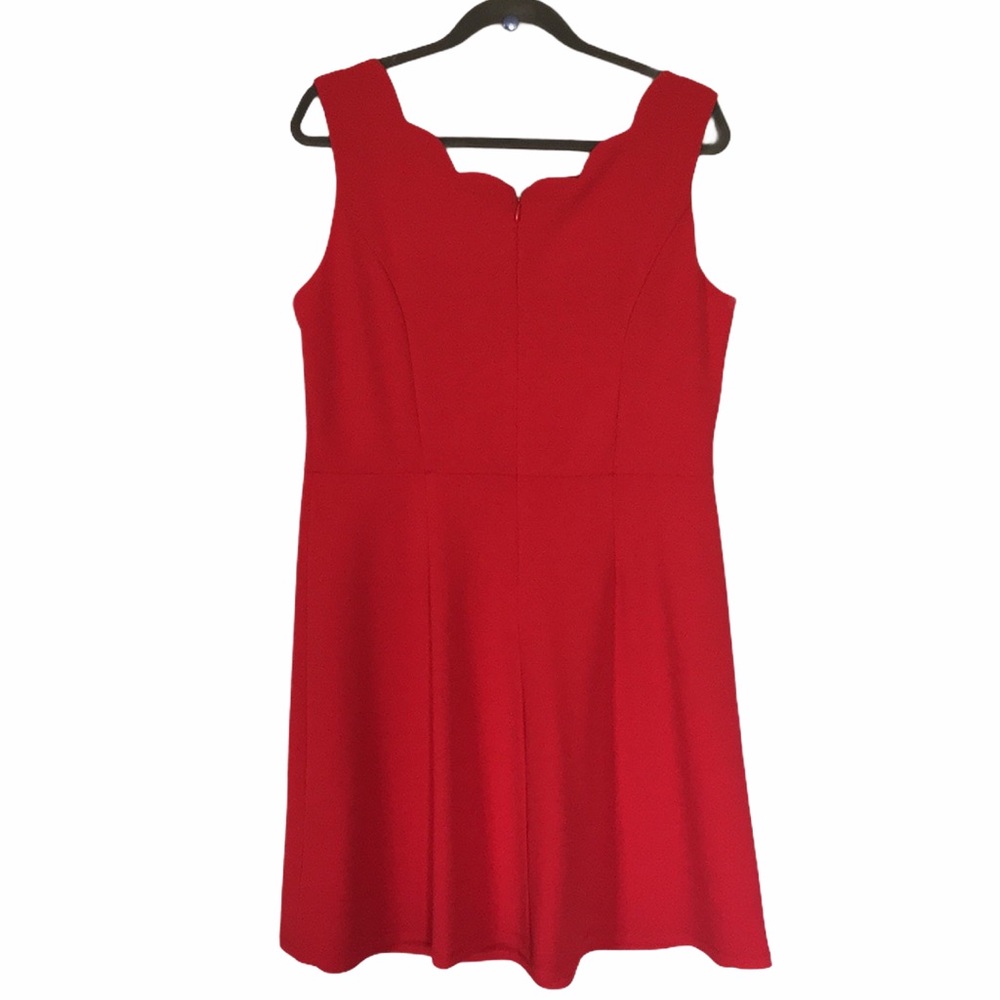 Glamour Women’s Size 14 Sleeveless Fit and Flare Stretch Midi Dress Red NWOT